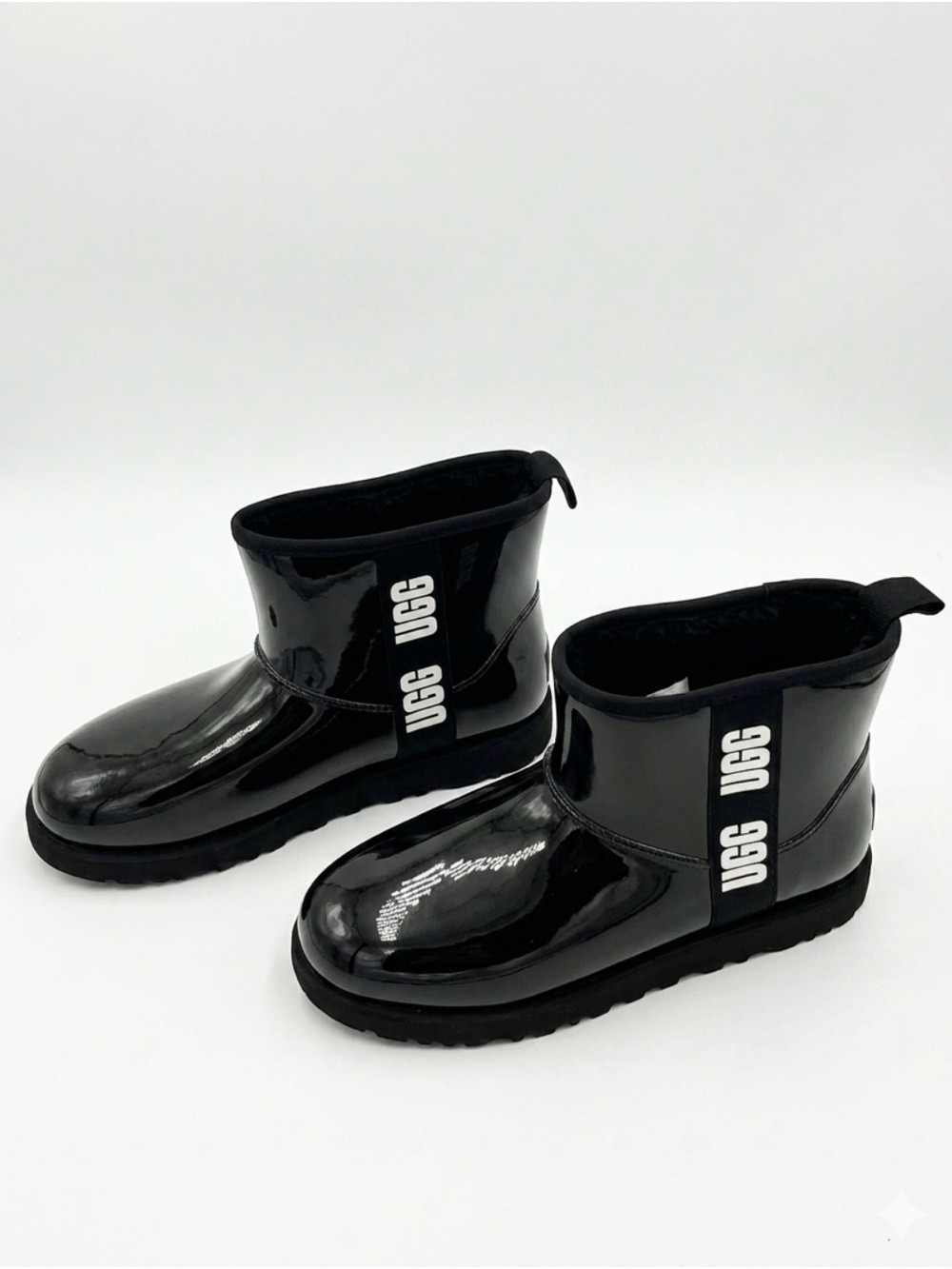 UGG Classic Clear Mini Black Waterproof Winter Rain Boots Women's Size 11